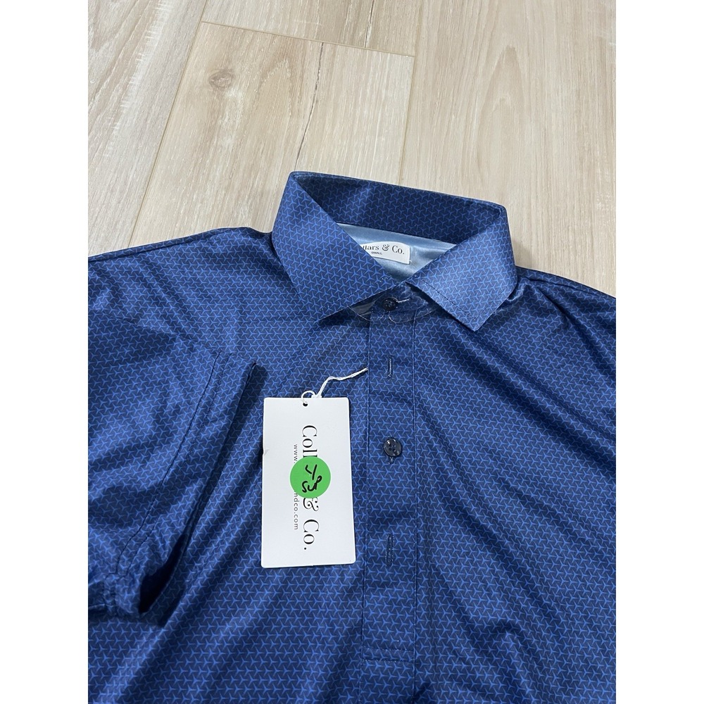 Collars and Co  Collar Polo AOP Blue   Size S